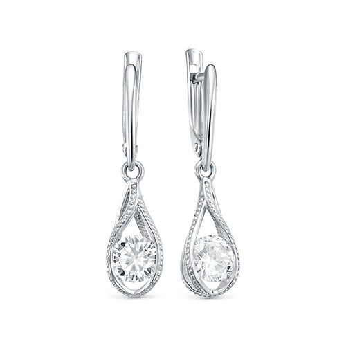 z2-10137 Серьги с фианитами. Серебро 925. 