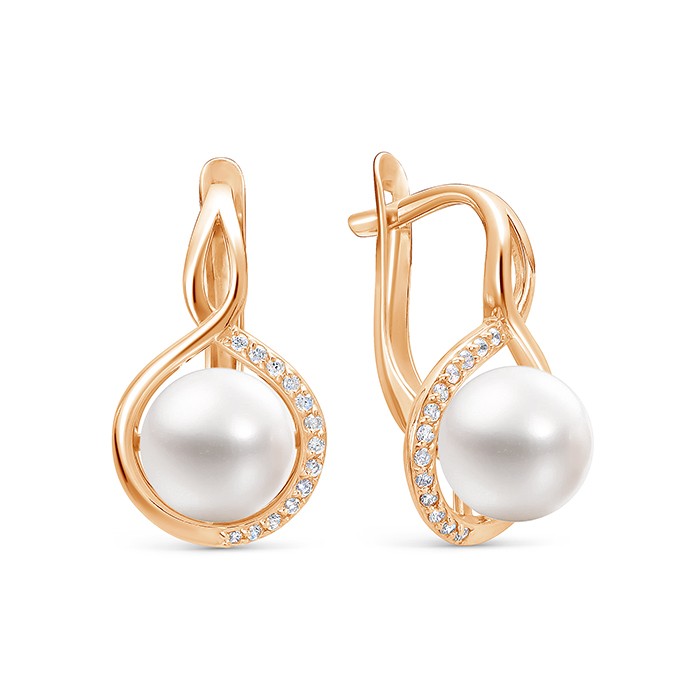 z2-10589 Серьги с жемчугом. Золото 585. 