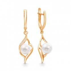 2-10365 Серьги с жемчугом. Золото 585.