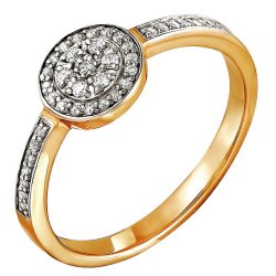 z1-8480 Кольцо с бриллиантовой россыпью. Золото 585.