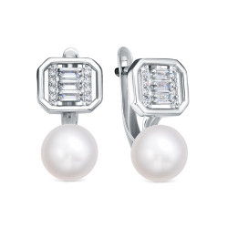 z2-11407 Серьги с жемчугом. Серебро 925.