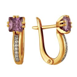 z2-8679 Серьги с полудрагоценными вставками. Золото 585.