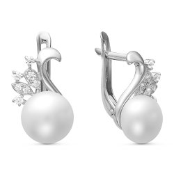 z2-9479 Серьги с жемчугом. Серебро 925.
