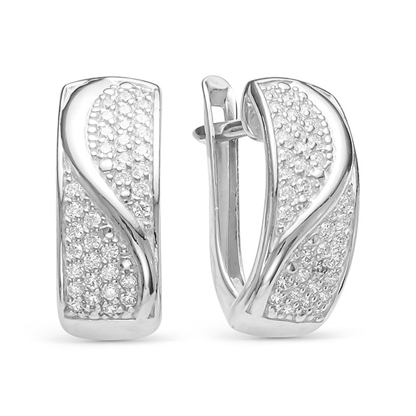 z2-9583 Серьги с фианитами. Серебро 925. 