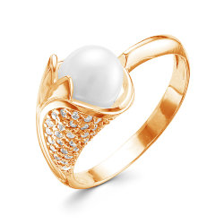 z1-9373 Кольцо с жемчугом. Золото 585.