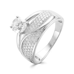 z1-9506 Кольцо с фианитами. Серебро 925.