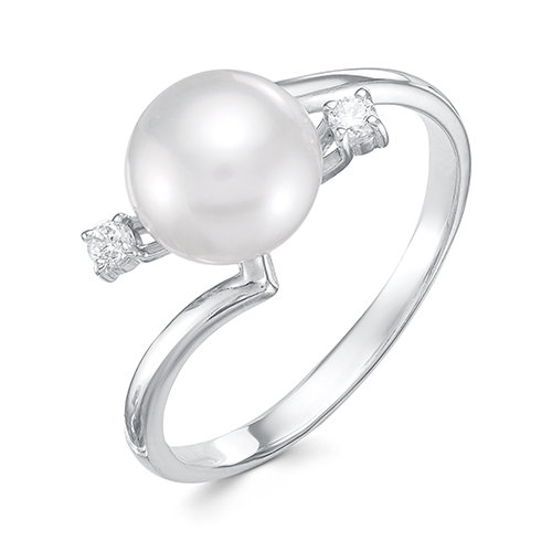 z1-9702 Кольцо с жемчугом. Серебро 925. 