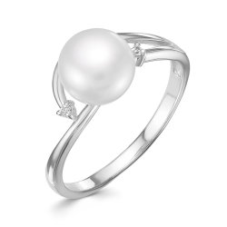 z1-9759 Кольцо с жемчугом. Серебро 925.