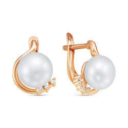 z2-9760 Серьги с жемчугом. Золото 585.