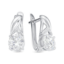 z2-9844 Серьги с фианитами. Серебро 925.