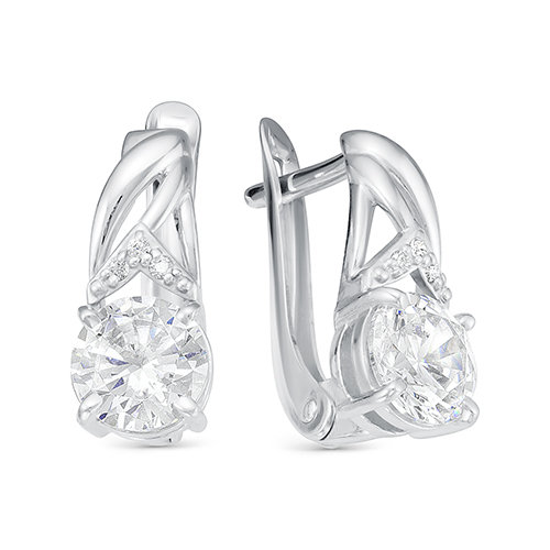 z2-9844 Серьги с фианитами. Серебро 925. 