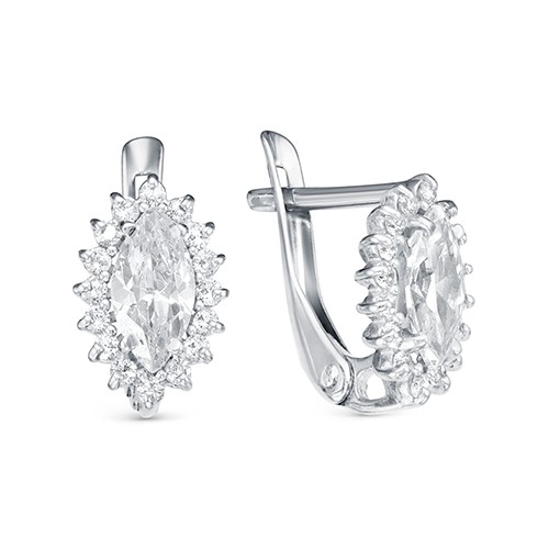 z2-9973 Серьги с фианитами. Серебро 925. 