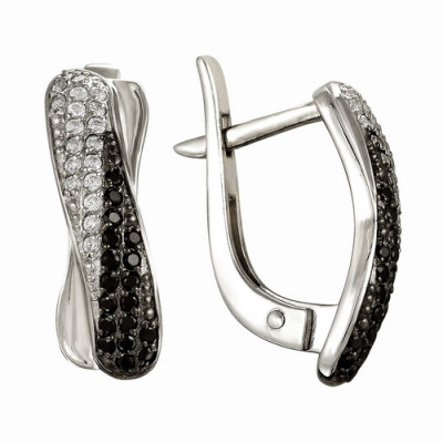 z2-8347 Серьги с фианитами. Серебро 925.