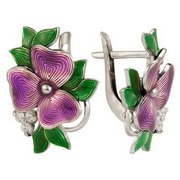 z2-8106 Серьги с эмалью. Серебро 925.