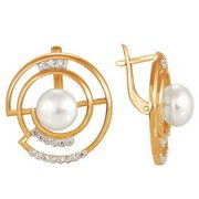 z2-8125 Серьги с жемчугом. Серебро 925. 