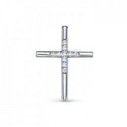 z3-10422 Крест с фианитами. Серебро 925.
