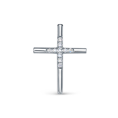 z3-10422 Крест с фианитами. Серебро 925.
