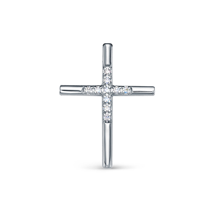 z3-10422 Крест с фианитами. Серебро 925.  