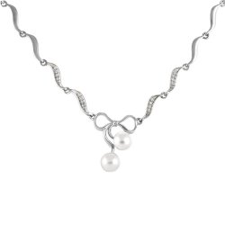 z4-012 Колье с жемчугом. Серебро 925.