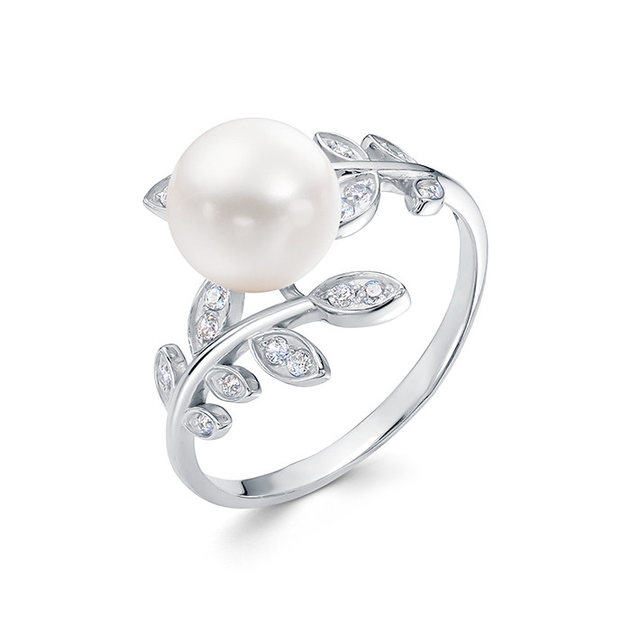 z1-10668 Кольцо с жемчугом. Серебро 925. 