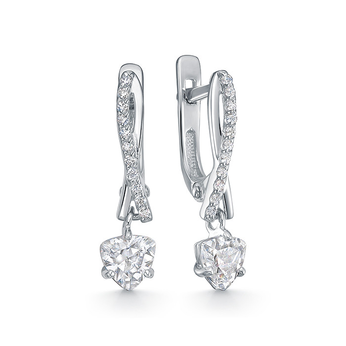 z2-10984 Серьги с фианитами. Серебро 925. 