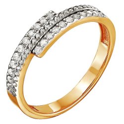 z1-8478 Кольцо с бриллиантовой россыпью. Золото 585.