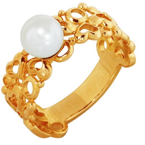 z1-3002 Кольцо с жемчугом. Золото 585. 