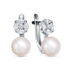z2-11481 Серьги с жемчугом. Серебро 925.