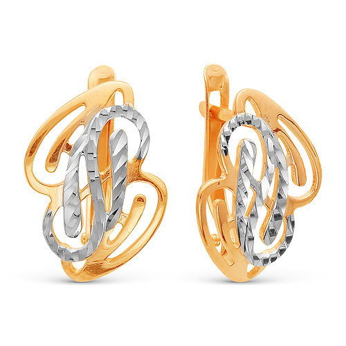 z2-8932-1 Серьги без вставок. Золото 585. 