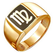 z1-8441-9 Печатка со знаком зодиака. Золото 585.  
