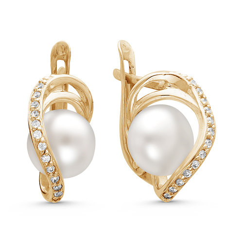 z2-9125 Серьги с жемчугом. Золото 585. 