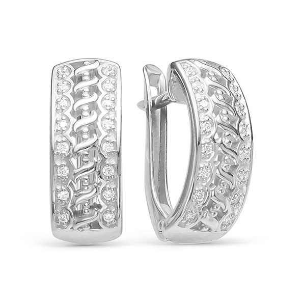 z2-9588 Серьги с фианитами. Серебро 925.  