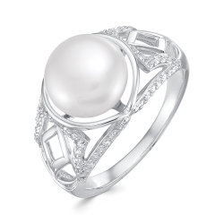 z1-9706 Кольцо с жемчугом. Серебро 925.