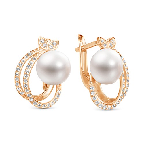 z2-9869 Серьги с жемчугом. Золото 585. 