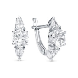 z2-9975 Серьги с фианитами. Серебро 925.