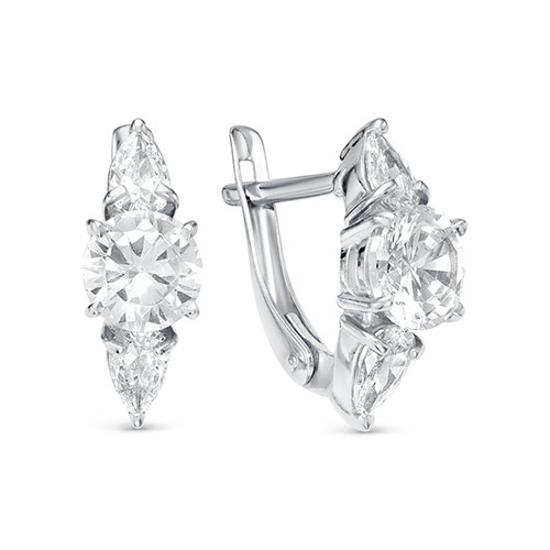 z2-9975 Серьги с фианитами. Серебро 925. 