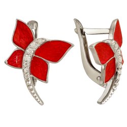 z2-8095 Серьги с эмалью. Серебро 925.