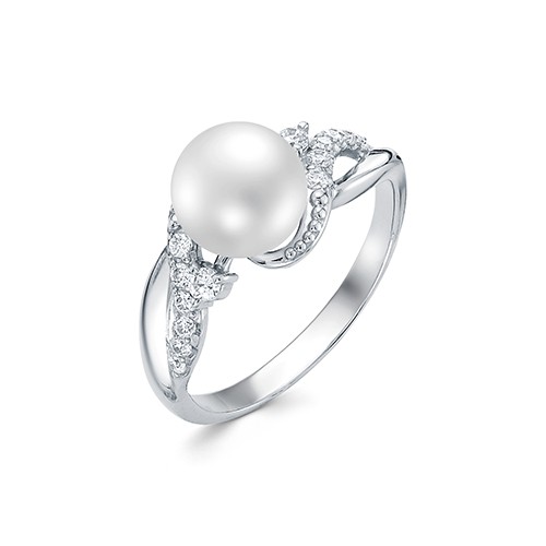 z1-10160 Кольцо с жемчугом. Серебро 925. 