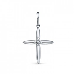 z3-10424 Крест с фианитами. Серебро 925.