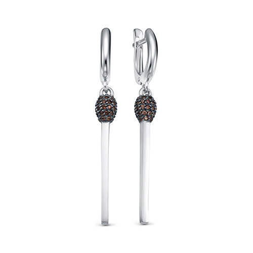 z2-10203 Серьги с фианитами. Серебро 925. 