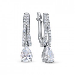 z2-10496 Серьги с фианитами. Серебро 925.