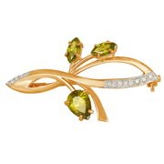 z7-014 Брошь с фианитами. Серебро 925. 