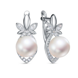 z2-11485 Серьги с жемчугом. Серебро 925.