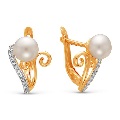 z2-8878 Серьги с жемчугом. Золото 585. 