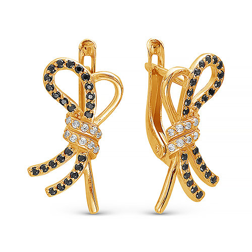 z2-8983 Серьги с фианитами. Золото 585. 