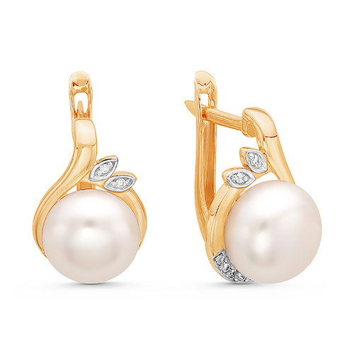 z2-9229 Серьги с жемчугом. Золото 585. 