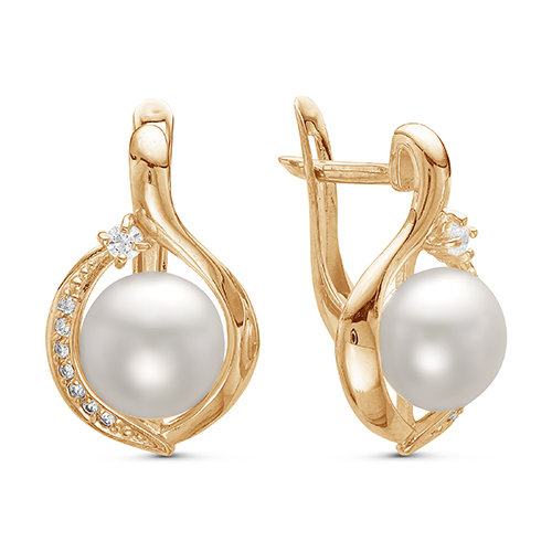 z2-9294 Серьги с жемчугом. Золото 585. 