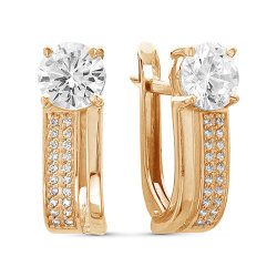 z2-8999 Серьги с фианитами. Золото 585.