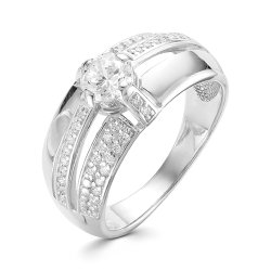 z1-9571 Кольцо с фианитами. Серебро 925.