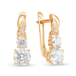 z2-9685 Серьги с фианитами. Золото 585.